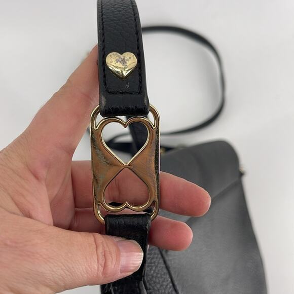 Love MOSCHINO vegan faux leather logo flap crossbody purse bag - Picture 7 of 9